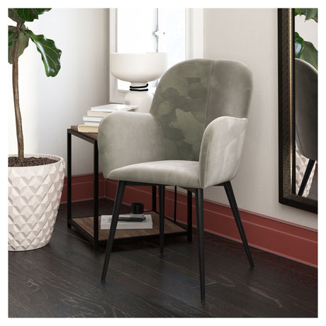 Fallon Lounge Chair, Gray velvet