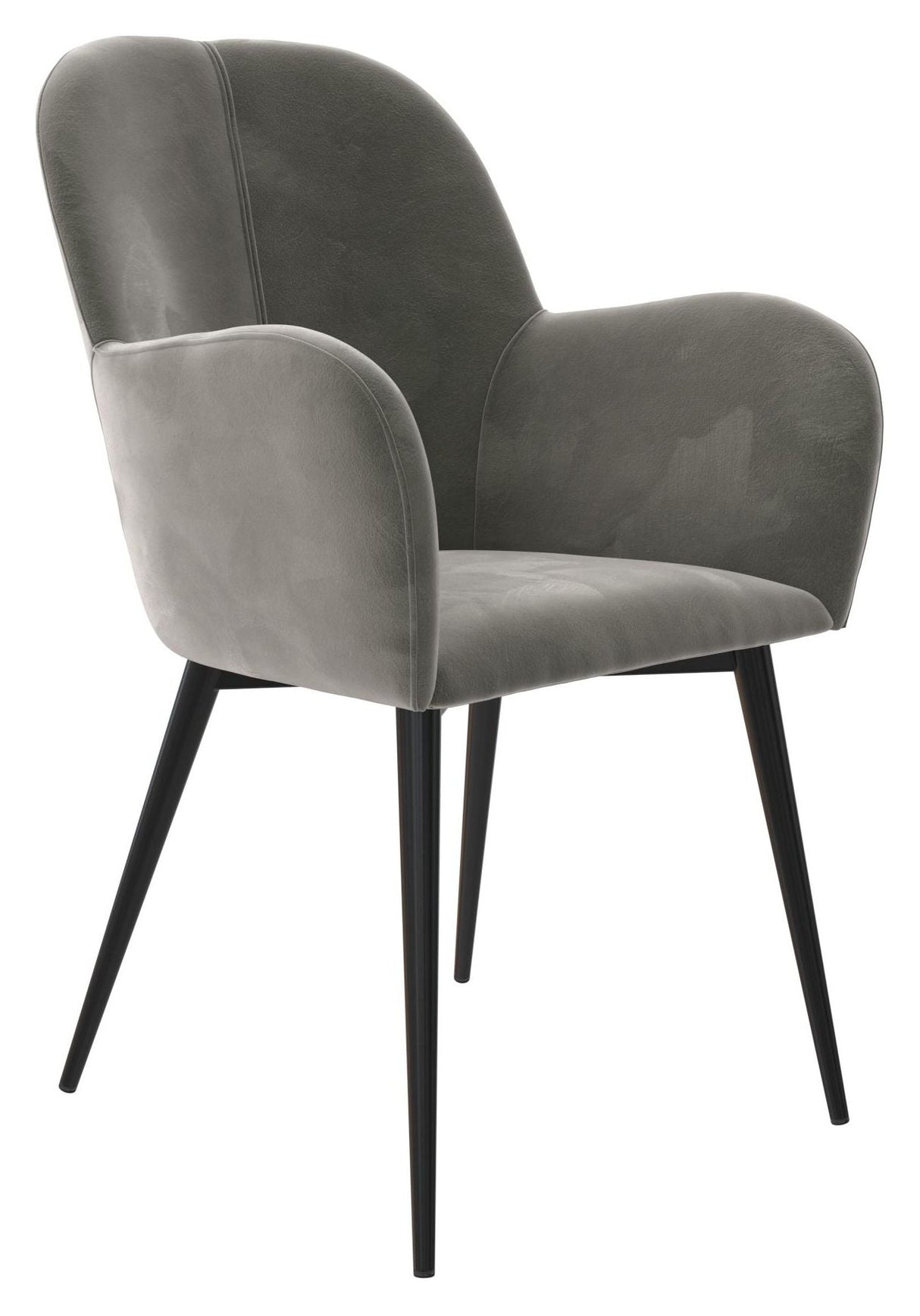 Fallon Lounge Chair, Gray velvet