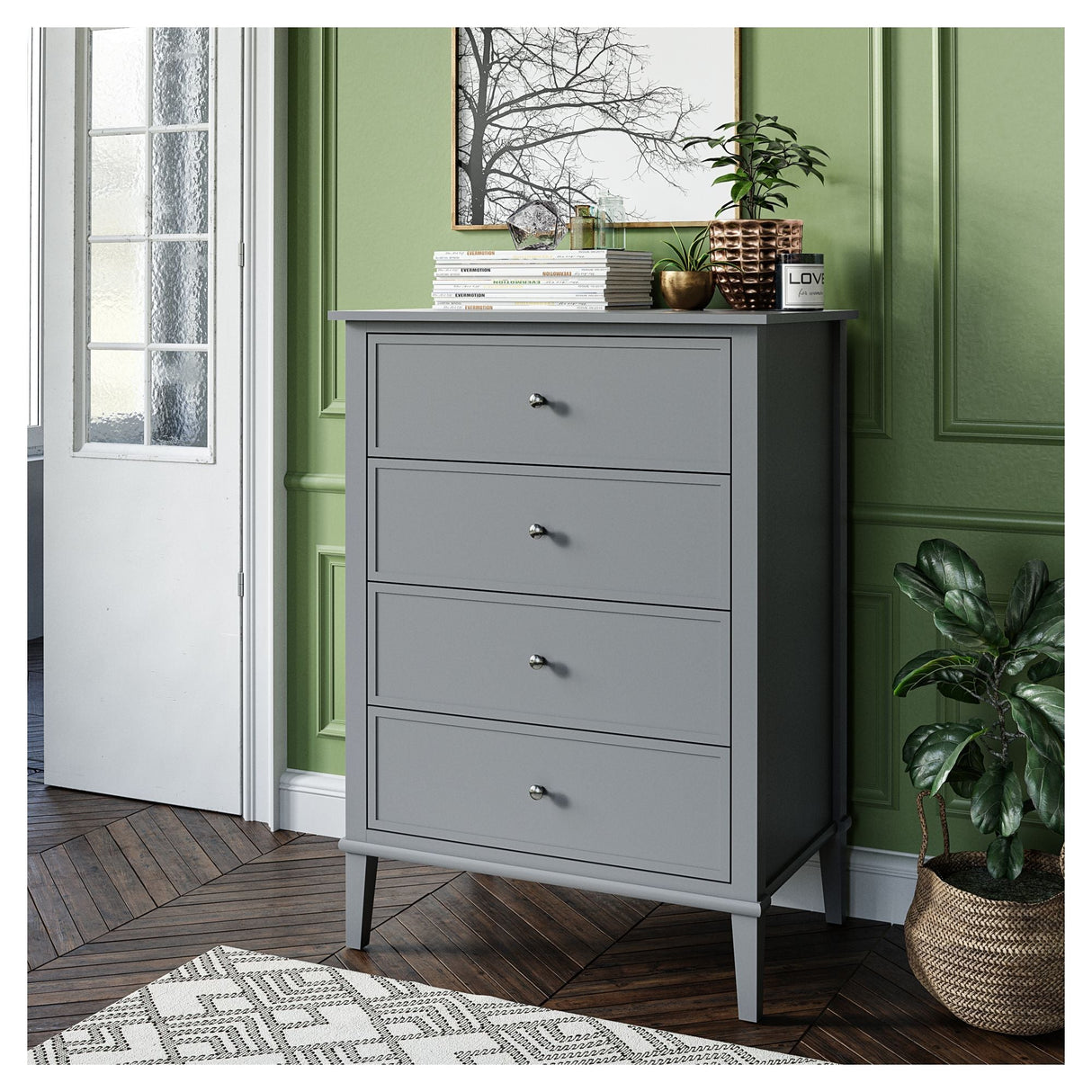 Franklin Chest with 4 drawers, Gray