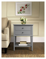 Franklin Side table with 2 drawers, gray