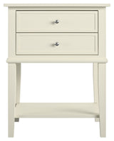 Franklin Side table with 2 drawers, white