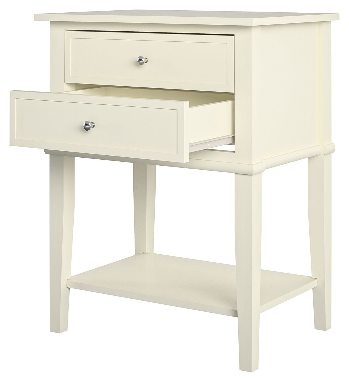 Franklin Side table with 2 drawers, white