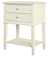 Franklin Side table with 2 drawers, white