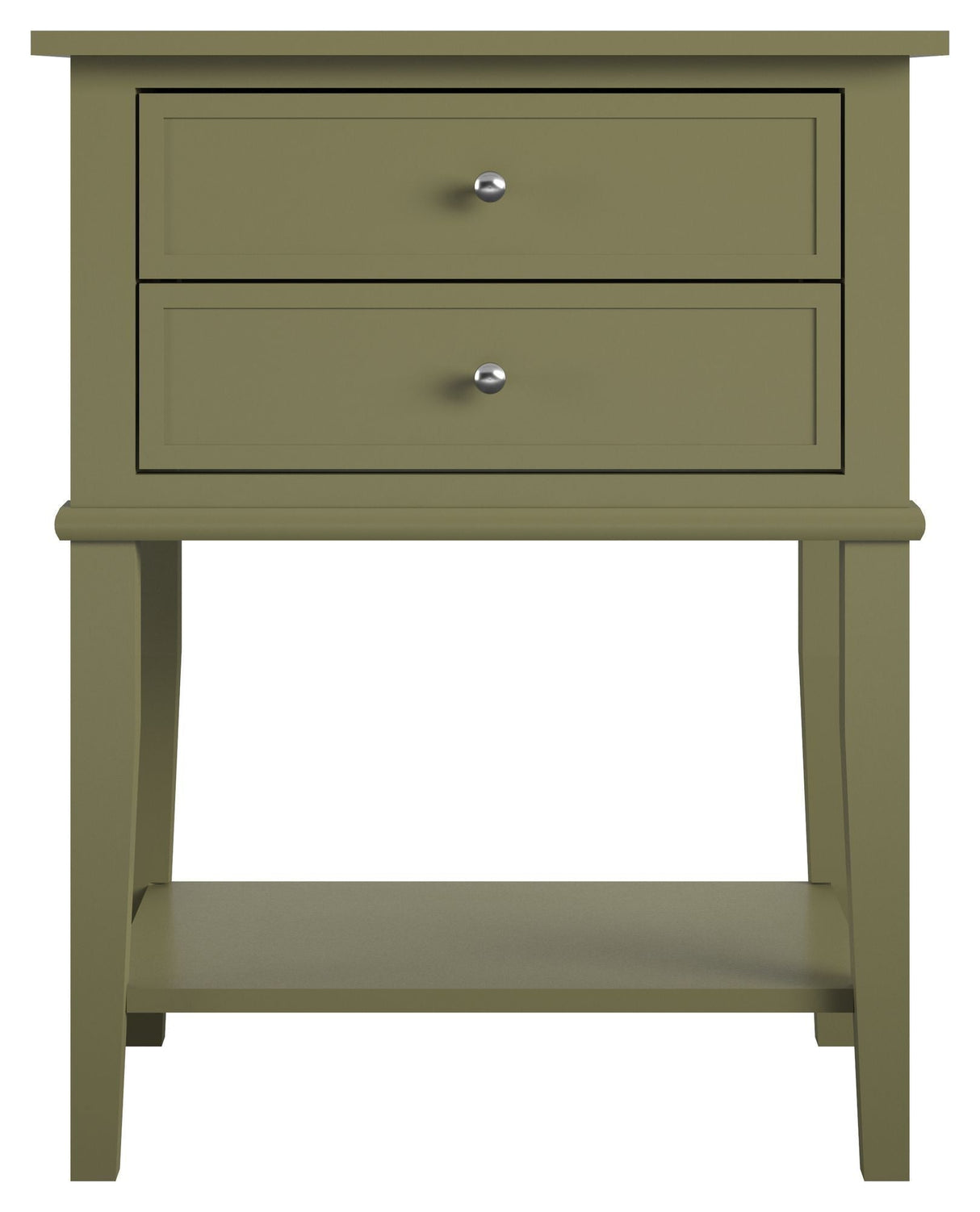 Franklin Side table with 2 drawers, Olive Green