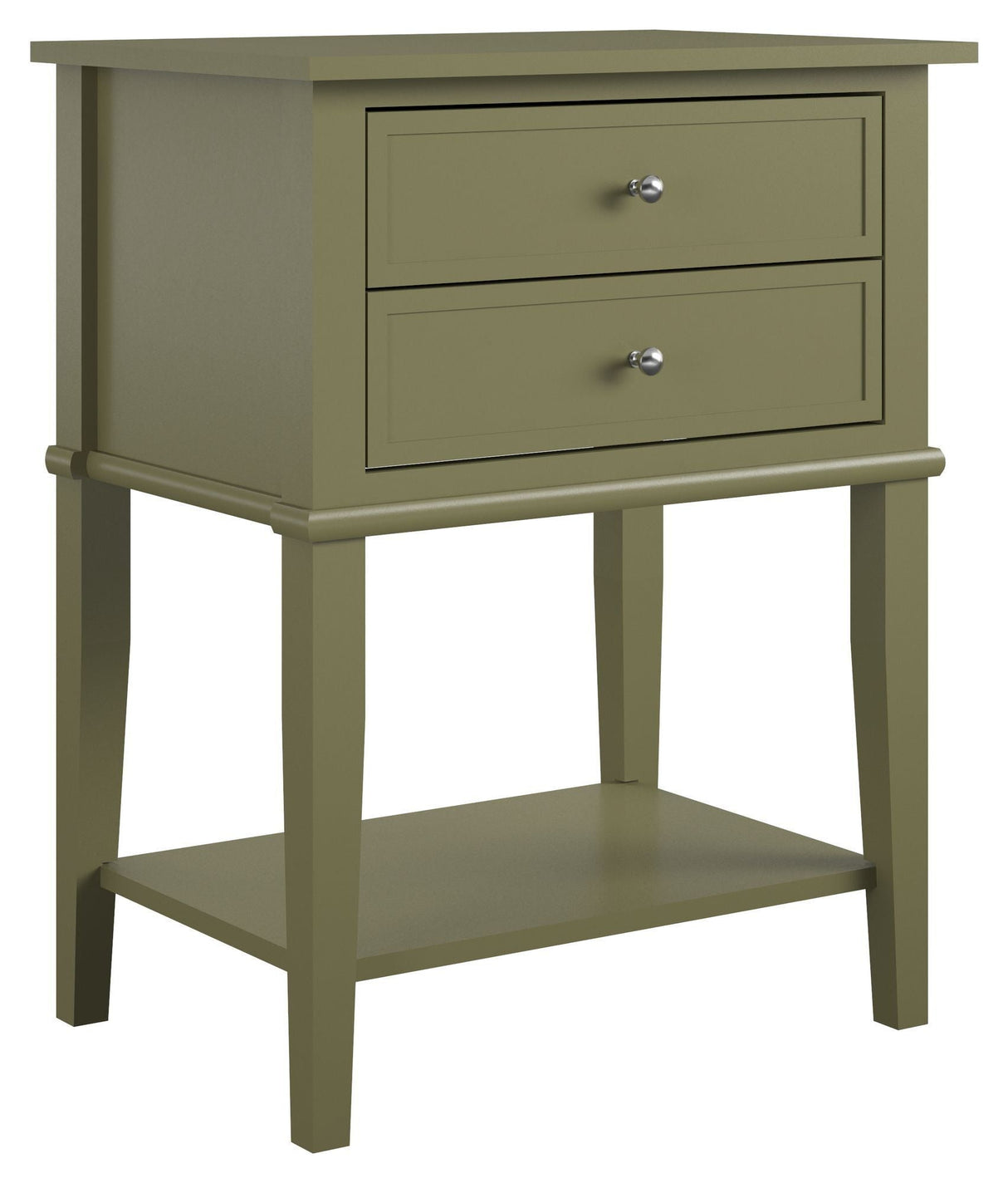 Franklin Side table with 2 drawers, Olive Green