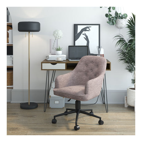 Her Majesty office chair with wheels and swivel function, Gray fabric