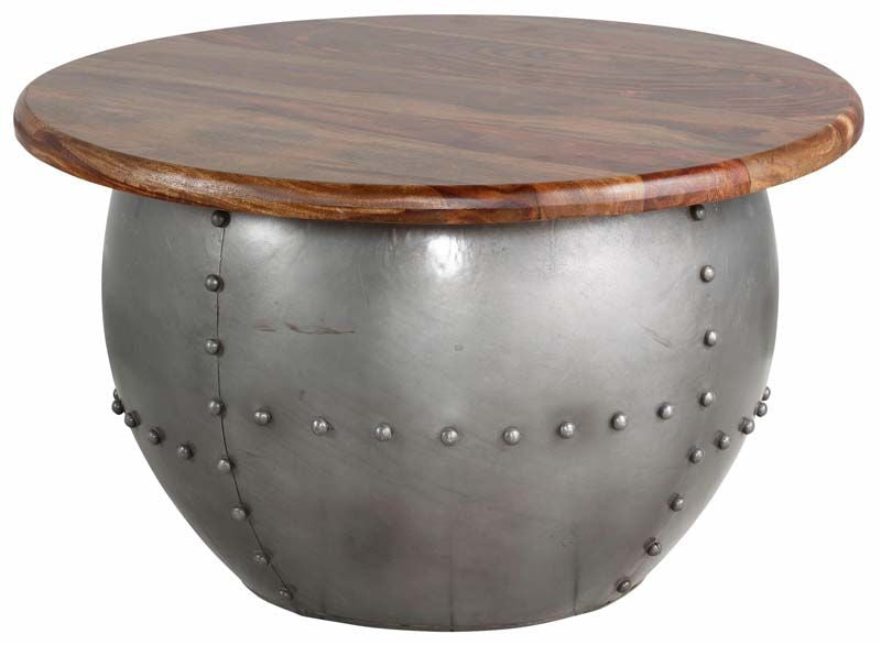 India Coffee Table Metal and Mango Wood