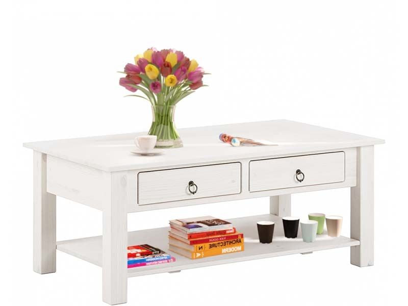 Inga Coffee table white pigmented pine, 110x60