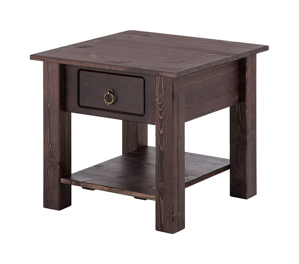 Inga Coffee Table Dark lacquered pine, 50x50