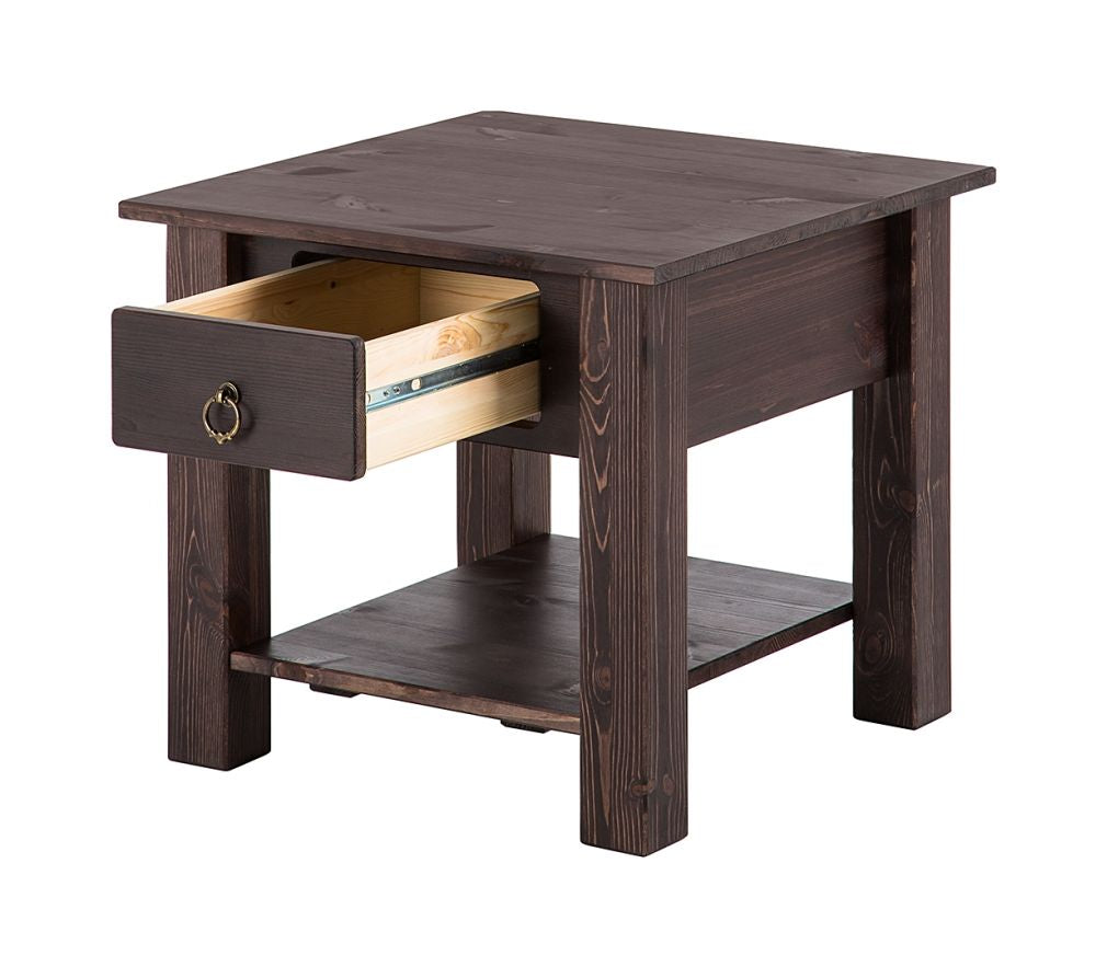 Inga Coffee Table Dark lacquered pine, 50x50