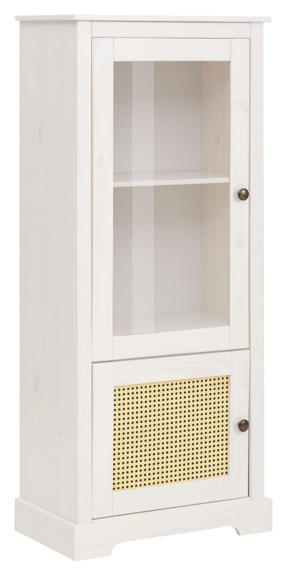 Lando vitrine large 1 glass door/1 door, white/honey