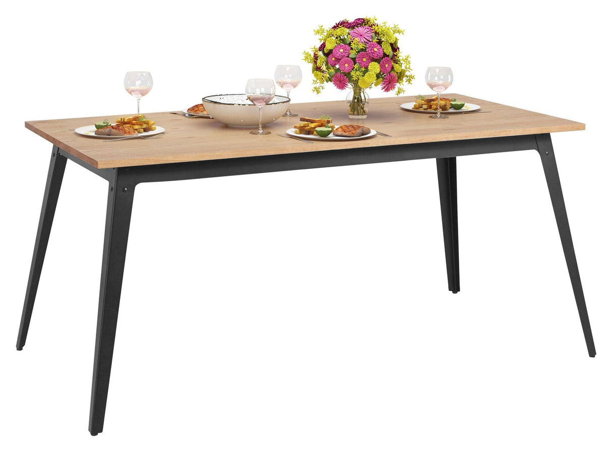 Macon dining table 160 cm, nature/black