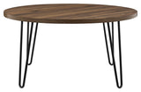 Owen Retro Round coffee table, Walnut look