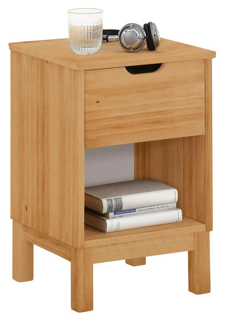 Paige Nako Bedside table with drawer, Pine