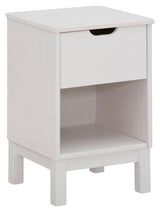 Paige Nako Bedside table with drawer, White pigment