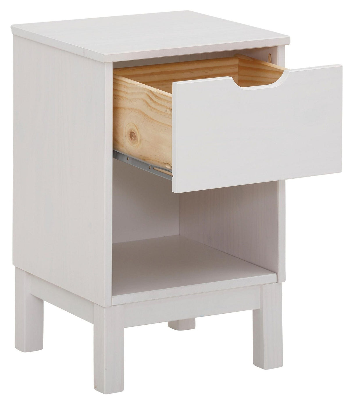 Paige Nako Bedside table with drawer, White pigment