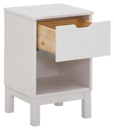 Paige Nako Bedside table with drawer, White pigment