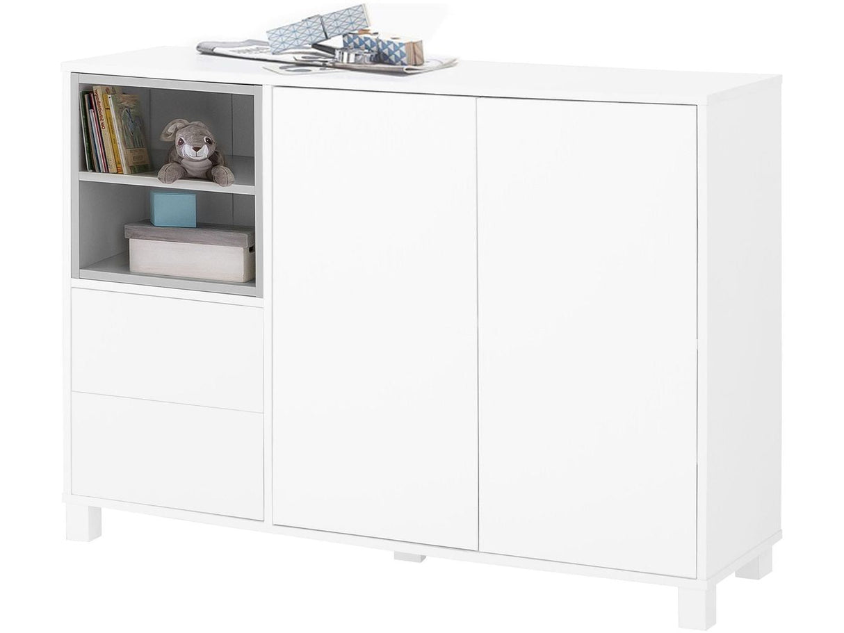 Paula Sideboard B120 cm, White/Gray