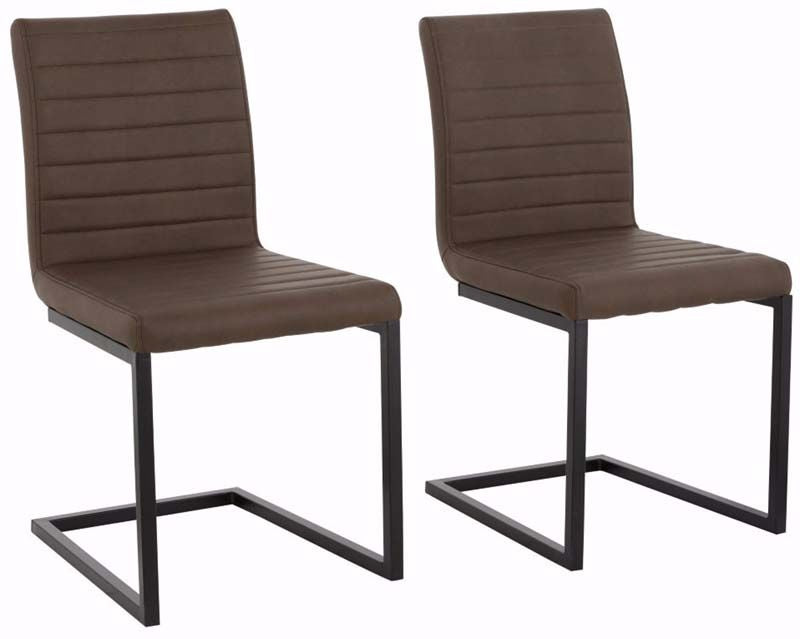 Sandra Dining chair Brown PU leather