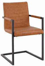 Sandra Dining chair with armrests Cognac PU