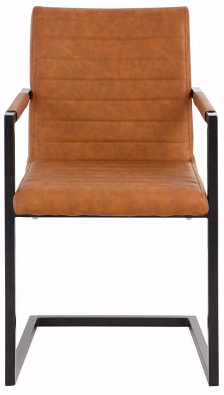 Sandra Dining chair with armrests Cognac PU