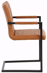 Sandra Dining chair with armrests Cognac PU