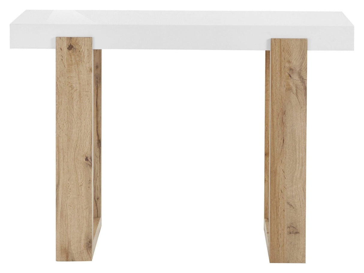 Sumo Console Table, White Glass/Nature