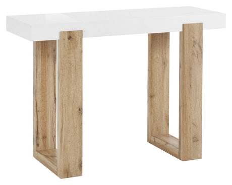 Sumo Console Table, White Glass/Nature