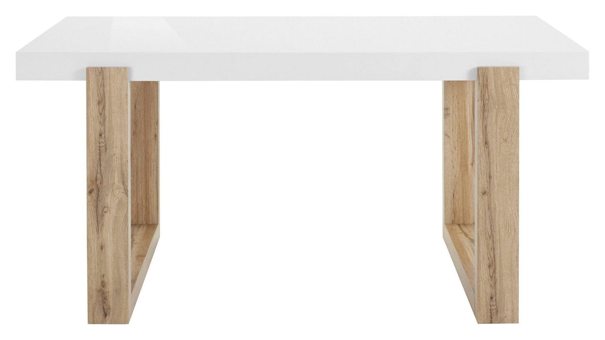 Sumo Dining Table, White High Gloss, 160x90