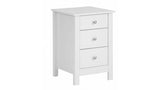 Supreme Bedside Table White with 3 drawers