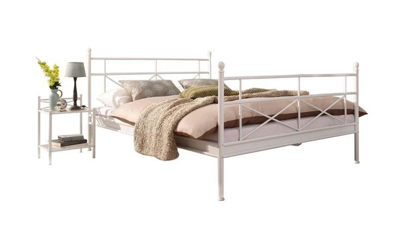 Tanja Bed Frame White Metal, 140x200