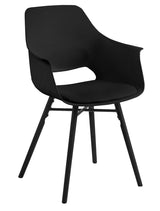 Lola Dining chair w/armrests, Black plastic