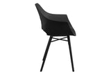 Lola Dining chair w/armrests, Black plastic