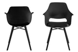 Lola Dining chair w/armrests, Black plastic