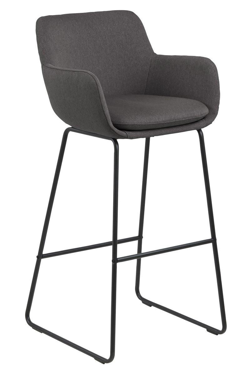 Louise Barstool w/footrest, Dark gray