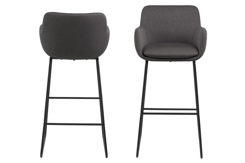 Louise Barstool w/footrest, Dark gray