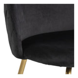 Louise Dining Chair, Black/Brass