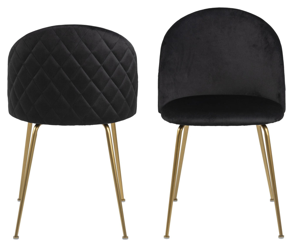 Louise Dining Chair, Black/Brass