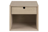 Lustra Bedside table with 1 drawer, White pigmented veneer