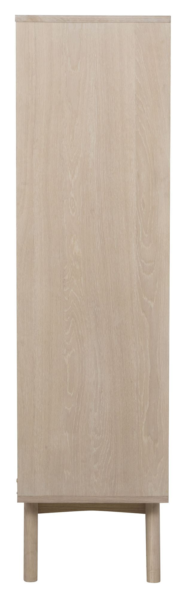 Marte Vitrine cabinet, White pigmented solid and oak veneer, H148