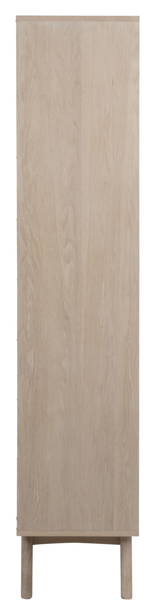 Marte Vitrine cabinet, White pigmented solid and oak veneer, H192