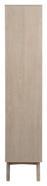 Marte Vitrine cabinet, White pigmented solid and oak veneer, H192