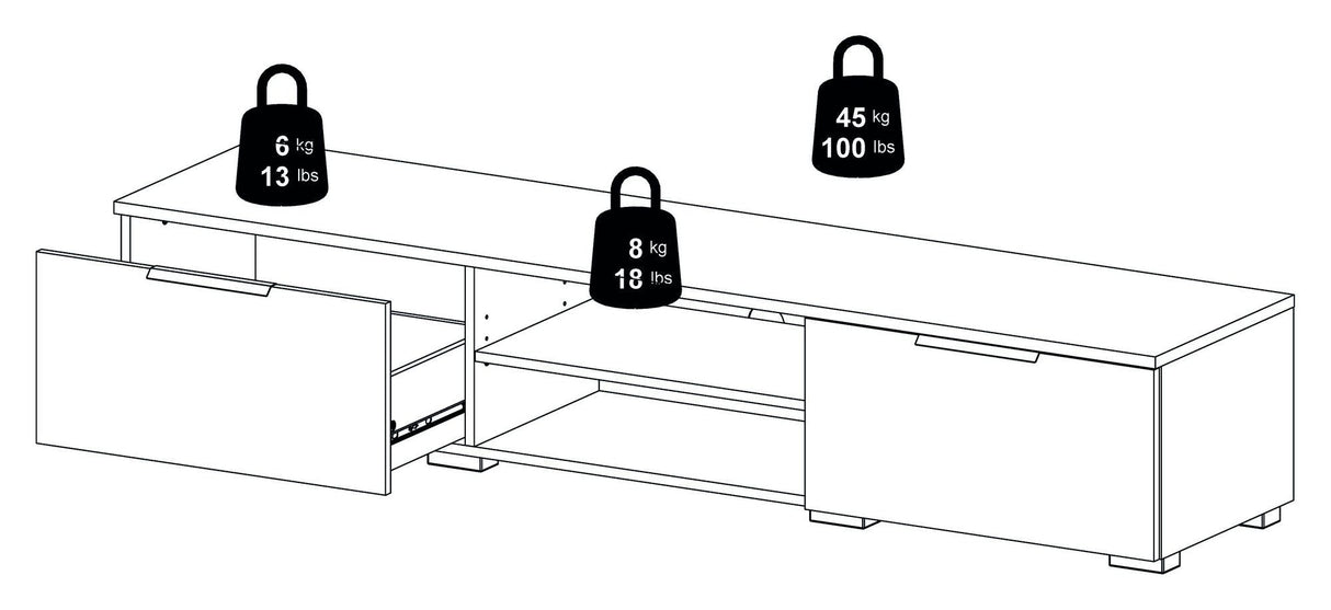 Match Tv Table - White High Gloss B:172