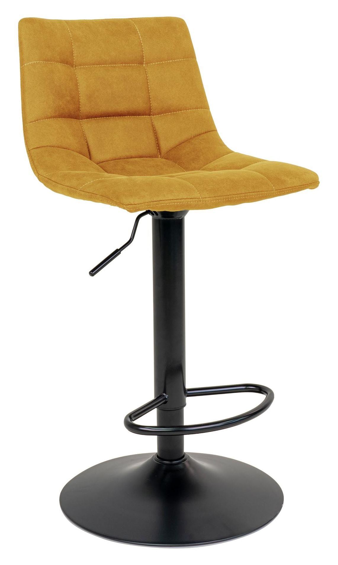 Middelfart Bar stool, mustard yellow velvet/black