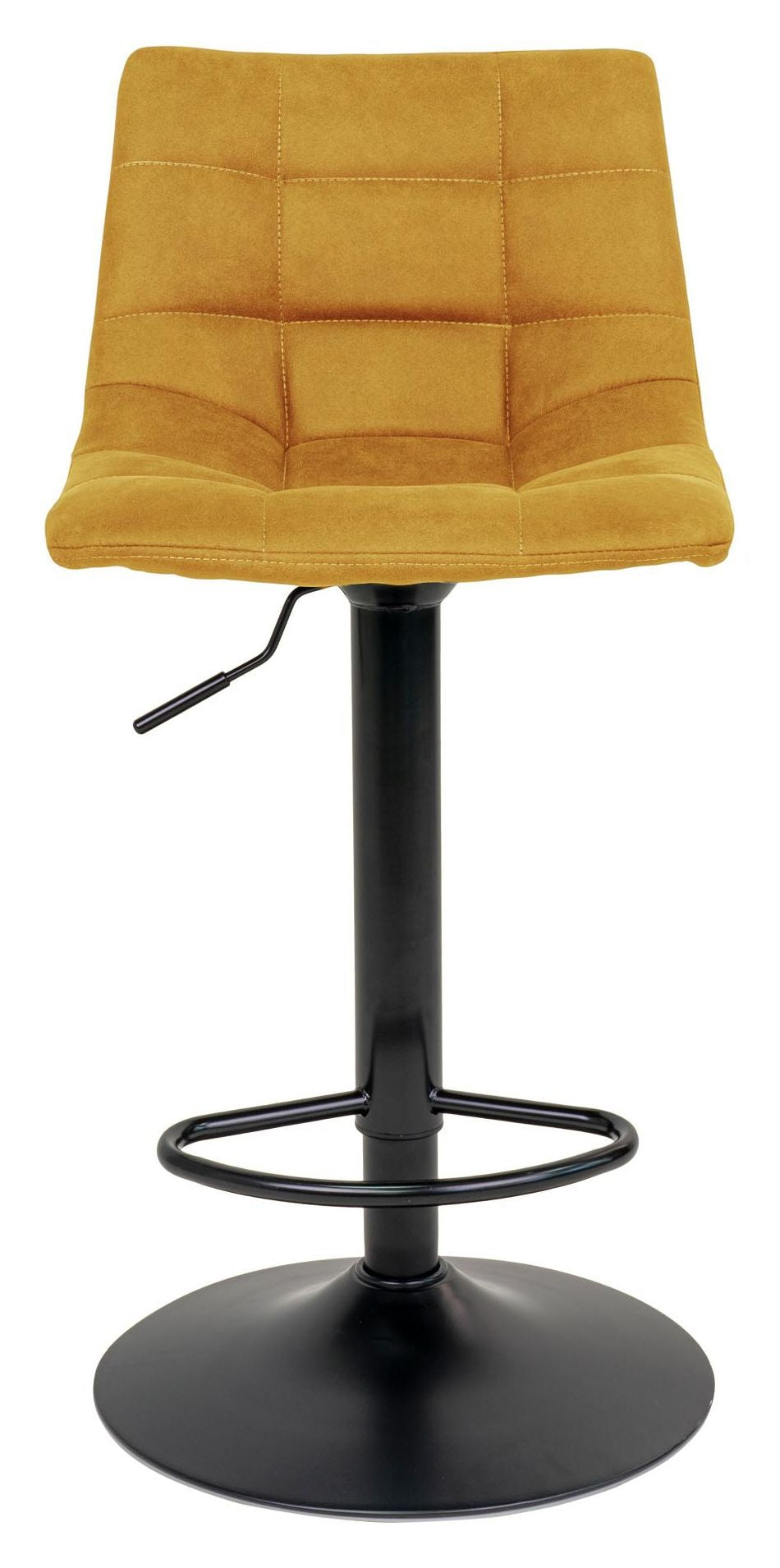 Middelfart Bar stool, mustard yellow velvet/black