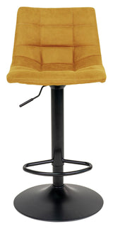 Middelfart Bar stool, mustard yellow velvet/black