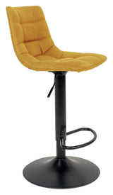 Middelfart Bar stool, mustard yellow velvet/black