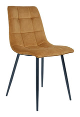 Middelfart Dining chair, mustard yellow velvet with black legs