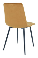 Middelfart Dining chair, mustard yellow velvet with black legs