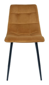 Middelfart Dining chair, mustard yellow velvet with black legs